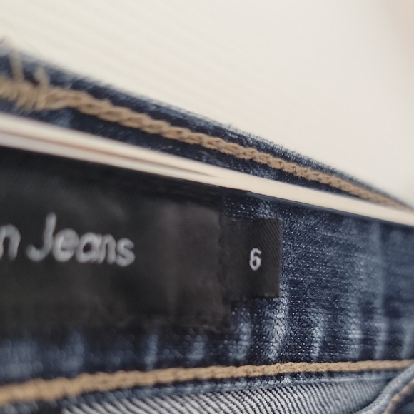 Calvin Klein Classic Blue Flare Wide Leg Jeans - Picture 3 of 14